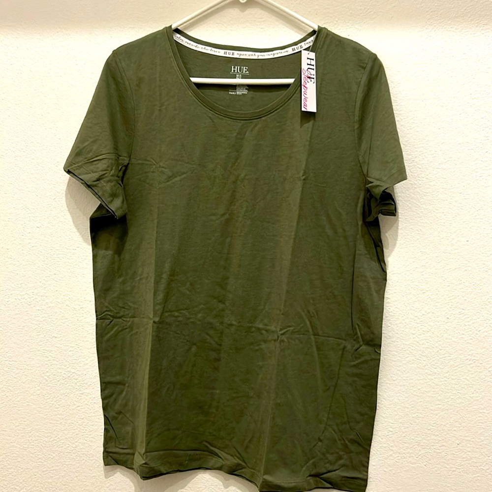 NWT Hue Sleepwear Top Olivine L